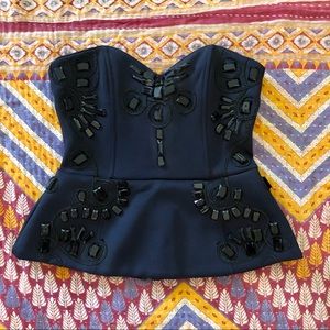 ASOS Embellished Bustier Peplum Tube Top
